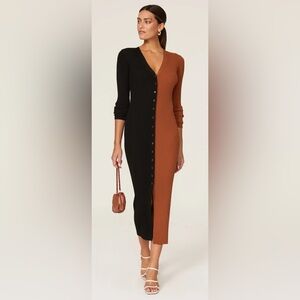 STAUD Shoko Color Block Sweatet Dress